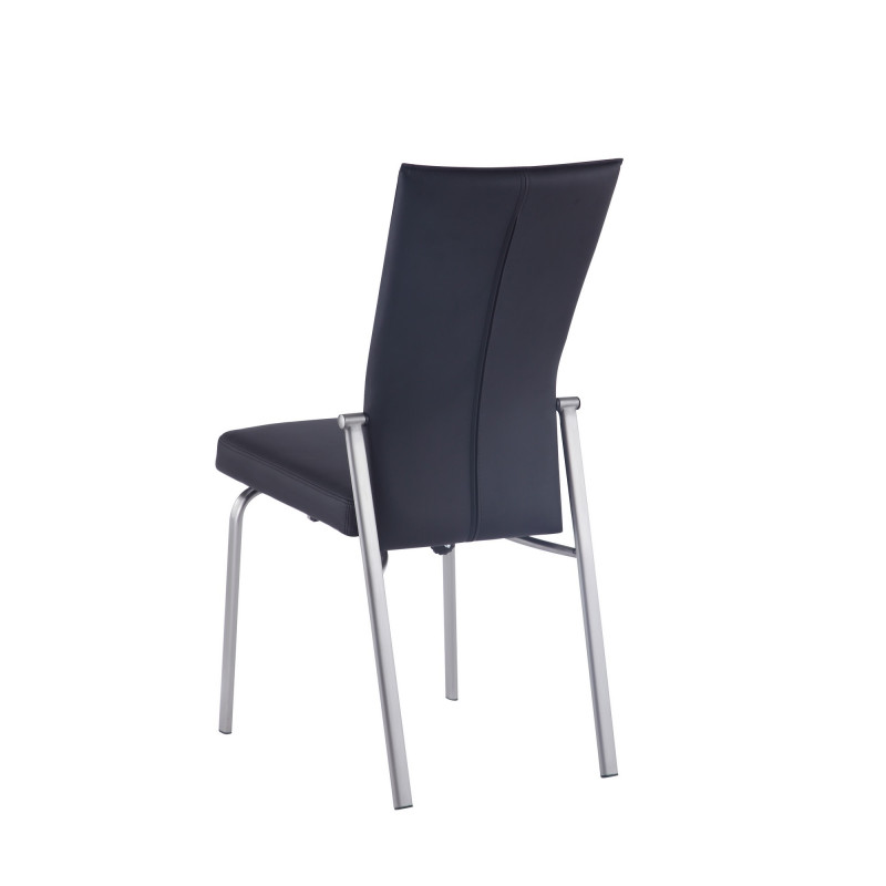 Molly Sc Blk Contemporary Motion Back Side Chair Chrome Frame 9