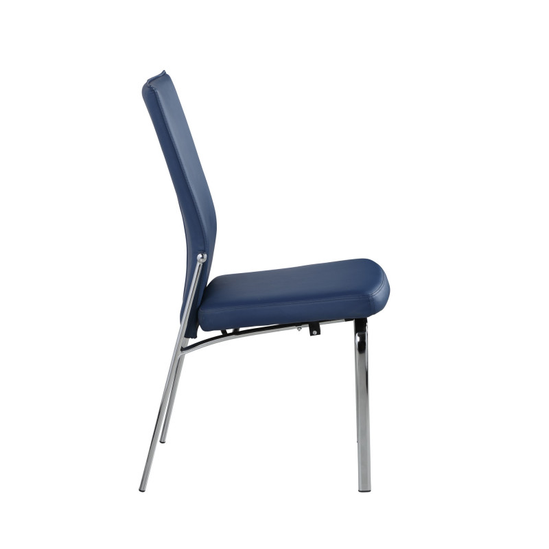 Molly Sc Blu Contemporary Motion Back Side Chair Chrome Frame 4