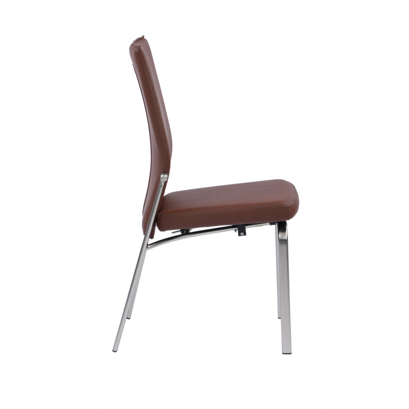 Molly Sc Brw Bsh Contemporary Motion Back Side Chair Brushed Steel Frame 3