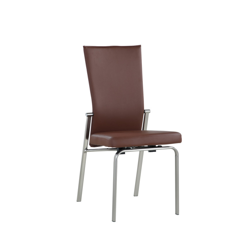 Molly Sc Brw Contemporary Motion Back Side Chair Chrome Frame 2