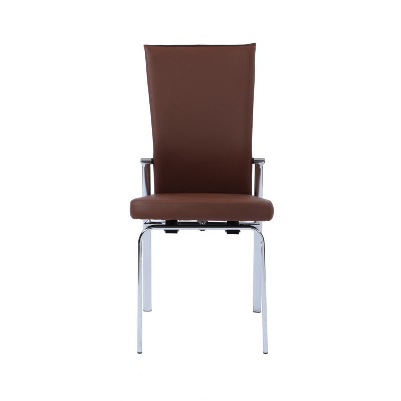 Molly Sc Brw Contemporary Motion Back Side Chair Chrome Frame 4