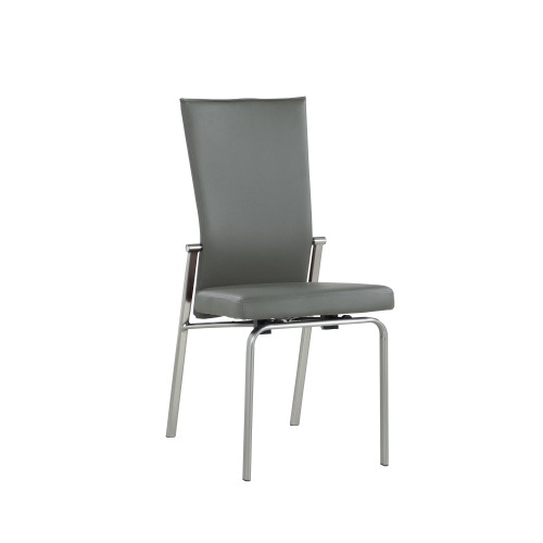 Molly Sc Gry Bsh Contemporary Motion Back Side Chair Brushed Steel Frame 1