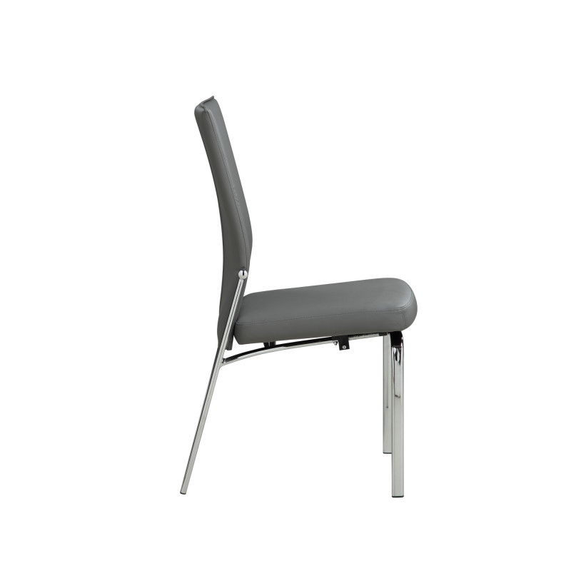 Molly Sc Gry Bsh Contemporary Motion Back Side Chair Brushed Steel Frame 4