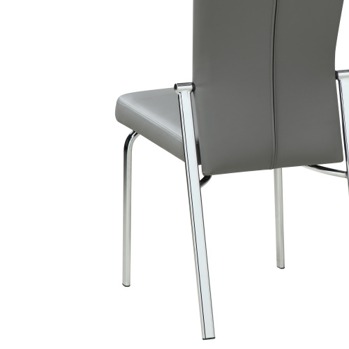 Molly Sc Gry Bsh Contemporary Motion Back Side Chair Brushed Steel Frame 6