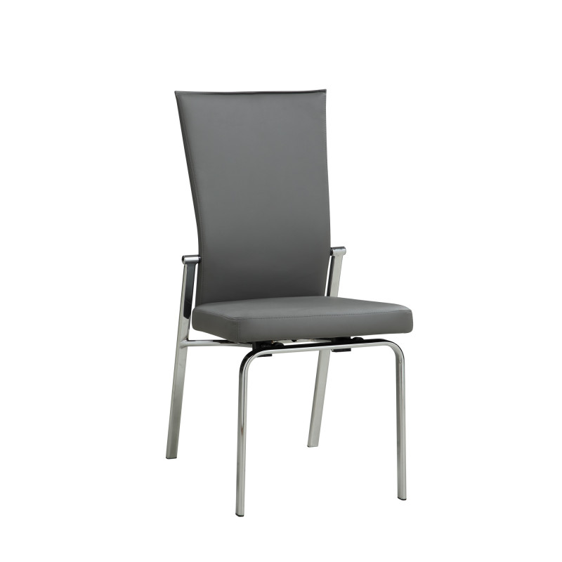 Molly Sc Gry Contemporary Motion Back Side Chair Chrome Frame 1