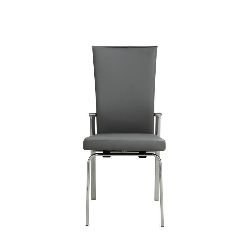 Molly Sc Gry Contemporary Motion Back Side Chair Chrome Frame 3