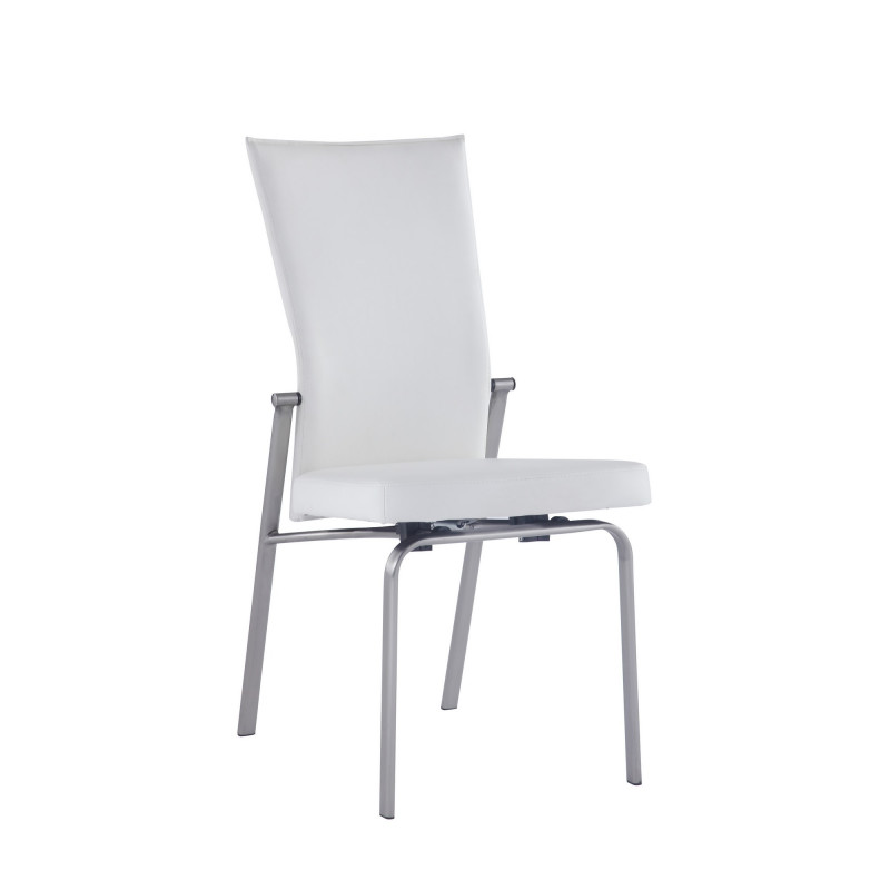 Molly Sc Wht Bsh Contemporary Motion Back Side Chair Brushed Steel Frame 2