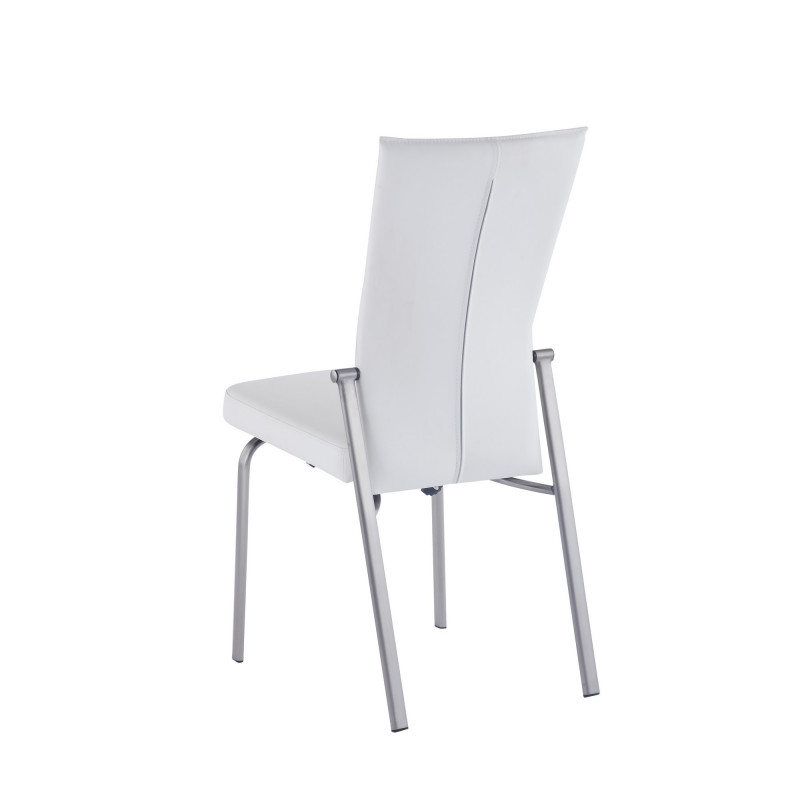 Molly Sc Wht Bsh Contemporary Motion Back Side Chair Brushed Steel Frame 3