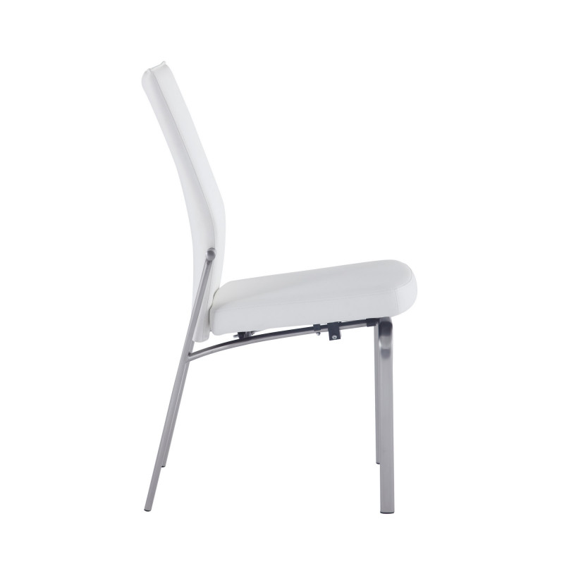 Molly Sc Wht Bsh Contemporary Motion Back Side Chair Brushed Steel Frame 6
