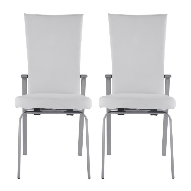 Molly Sc Wht Contemporary Motion Back Side Chair Chrome Frame 12