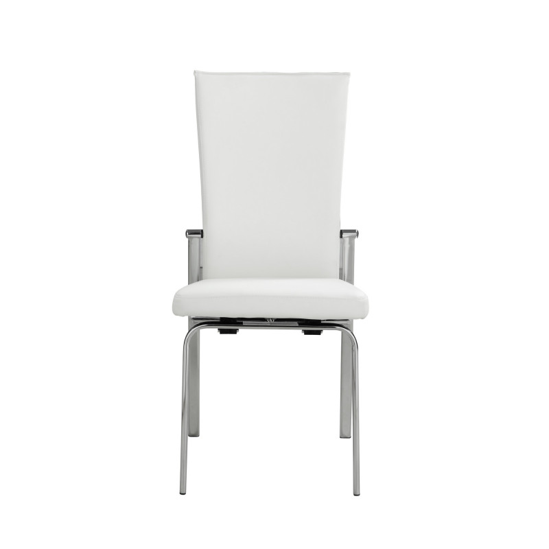 Molly Sc Wht Contemporary Motion Back Side Chair Chrome Frame 4