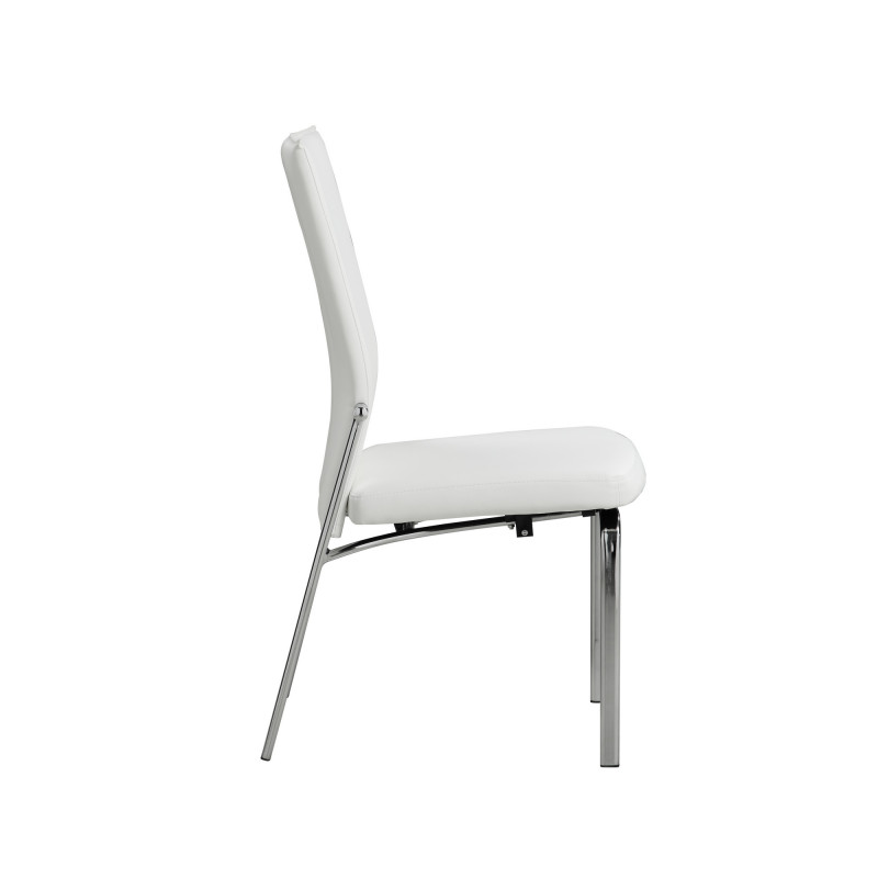 Molly Sc Wht Contemporary Motion Back Side Chair Chrome Frame 6