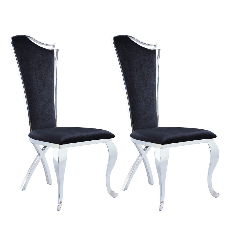 Contemporary Tall-Back Upholstered Side Chair (Set of 2)