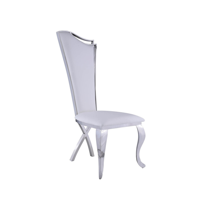 Nadia Sc Wht Contemporary Tall Back Upholstered Side Chair 2