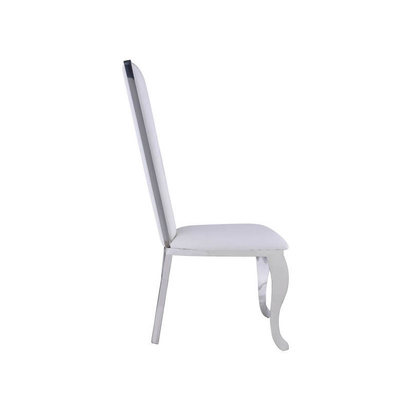 Nadia Sc Wht Pu Contemporary Tall Back Upholstered Side Chair 6