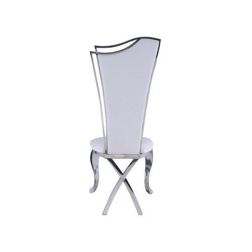 Nadia Sc Wht Pu Contemporary Tall Back Upholstered Side Chair 7