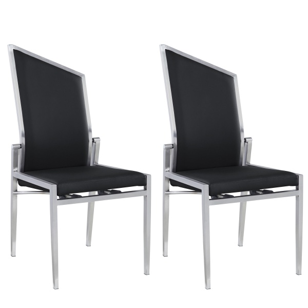 NALA-SC-BLK-BSH Contemporary Motion-Back Side Chair (Set of 2)