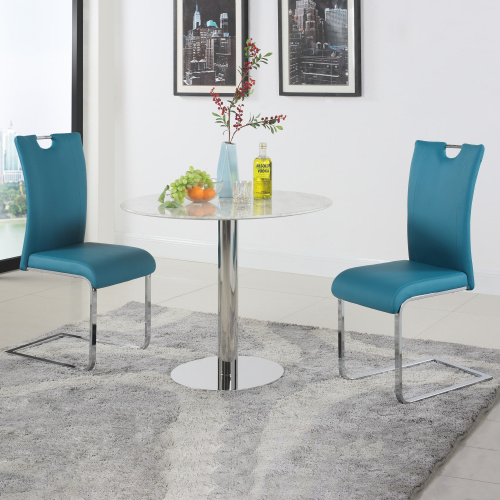 MELISSA-SC-BLU Contemporary Handle-Back Cantilever Side Chair (Set of 2)