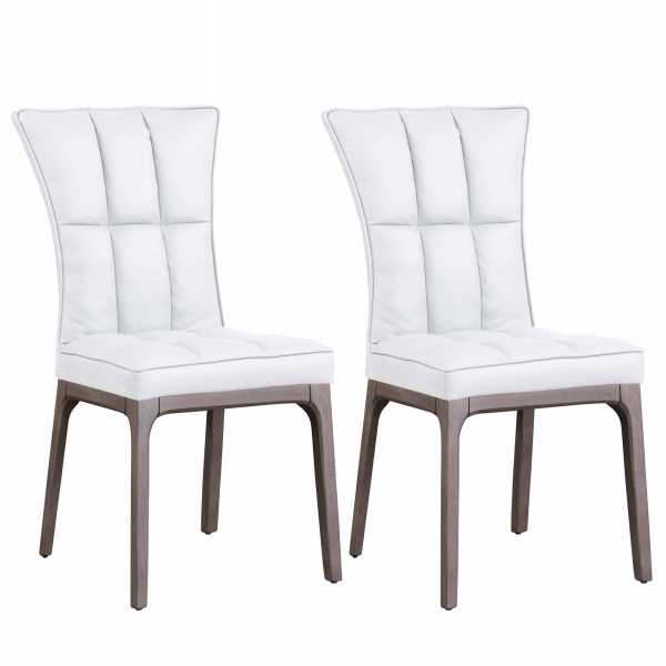 Modern Tufted Side Chair  Solid Wood Frame (Set of 2)