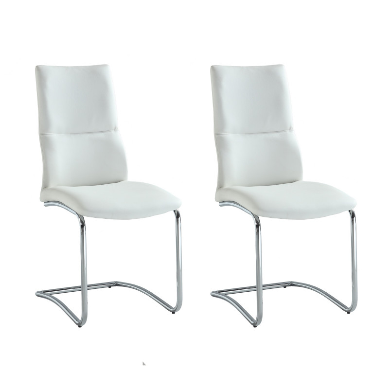 PIPER-SC-WHT Cantilever Curved-Back Side Chair (Set of 2)