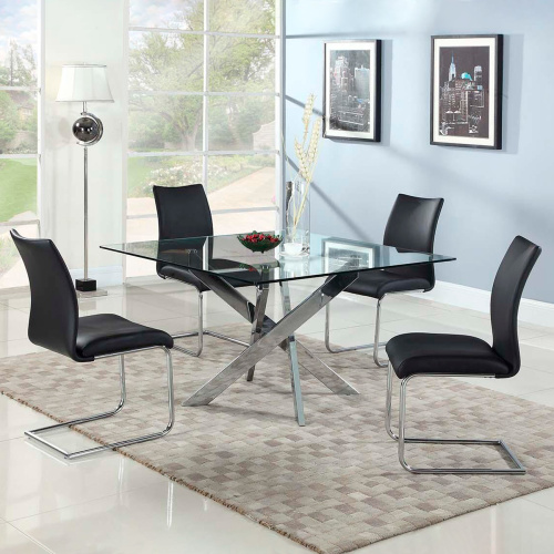 PIXIE-DT Contemporary Square Glass Dining Table