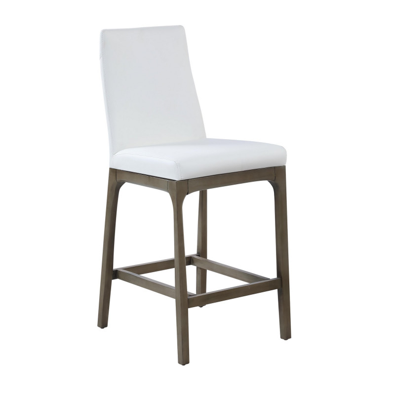 ROSARIO-CS-GRY-WHT Modern Counter Stool  Solid Wood Base