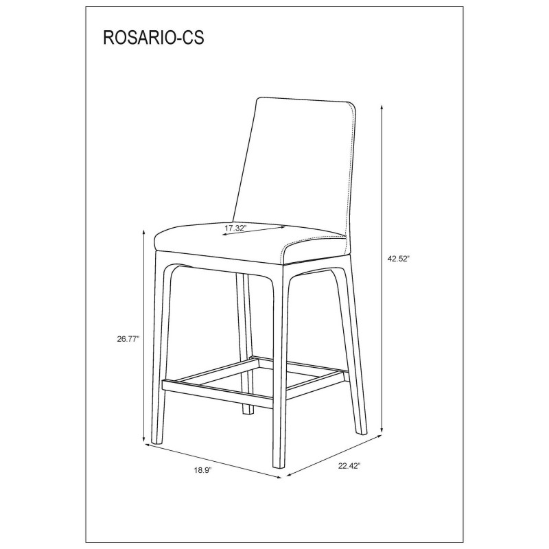 Rosario Cs Gry Wht Modern Counter Stool Solid Wood Base 99