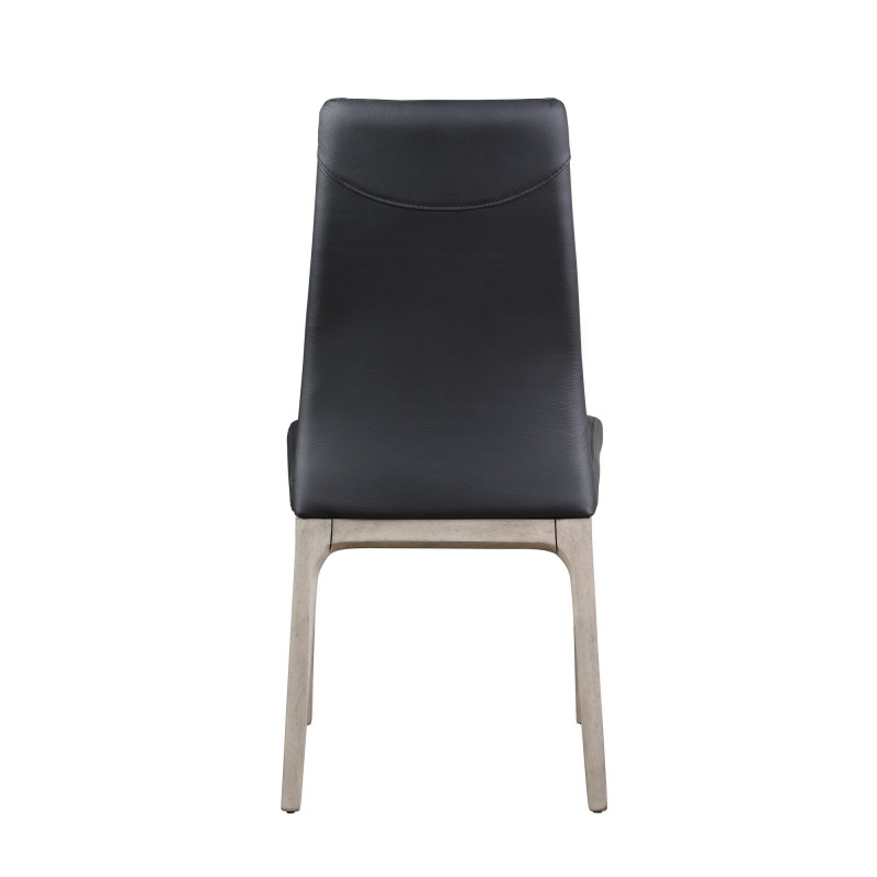 Rosario Sc Gry Blk Modern Contour Back Upholstered Side Chair Solid Wood Base 5