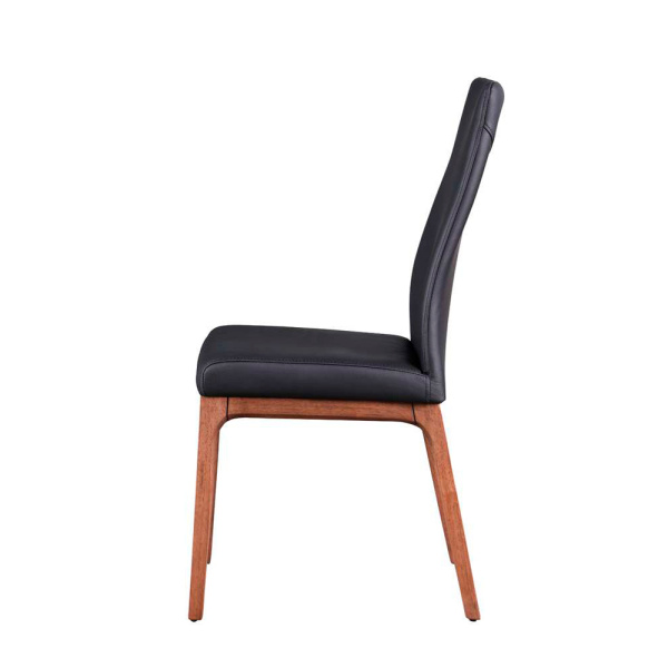 Rosario Sc Wal Blk Chintaly Modern Contour Back Upholstered Side Chair Solid Wood Base Set Of 2 4