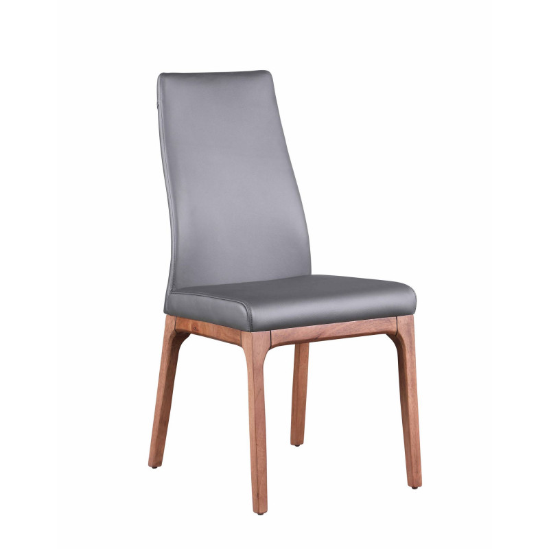 Rosario Sc Wal Gry Modern Contour Back Upholstered Side Chair Solid Wood Base 1
