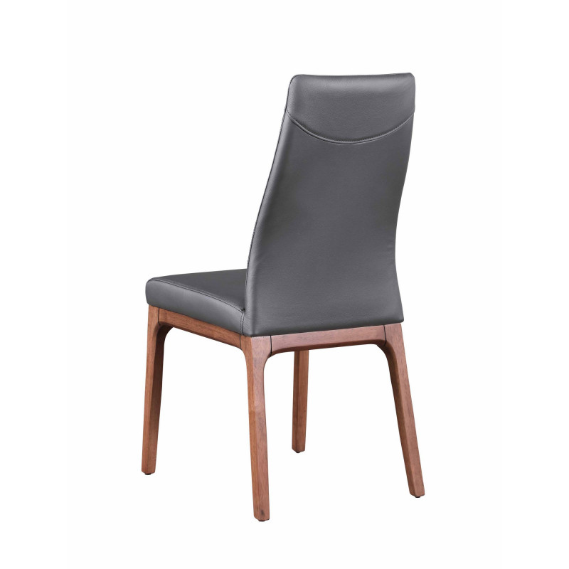 Rosario Sc Wal Gry Modern Contour Back Upholstered Side Chair Solid Wood Base 2