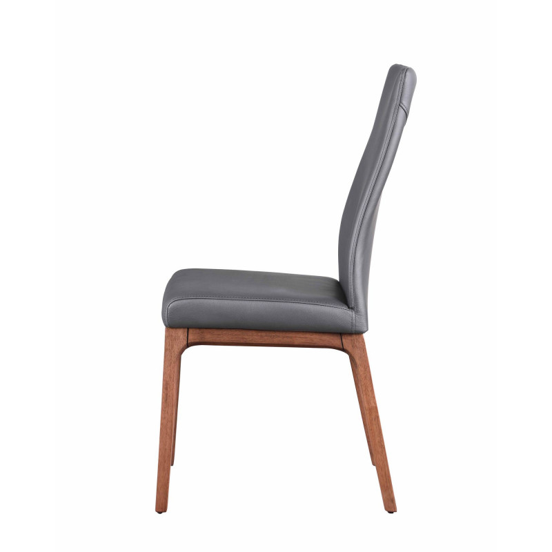Rosario Sc Wal Gry Modern Contour Back Upholstered Side Chair Solid Wood Base 4