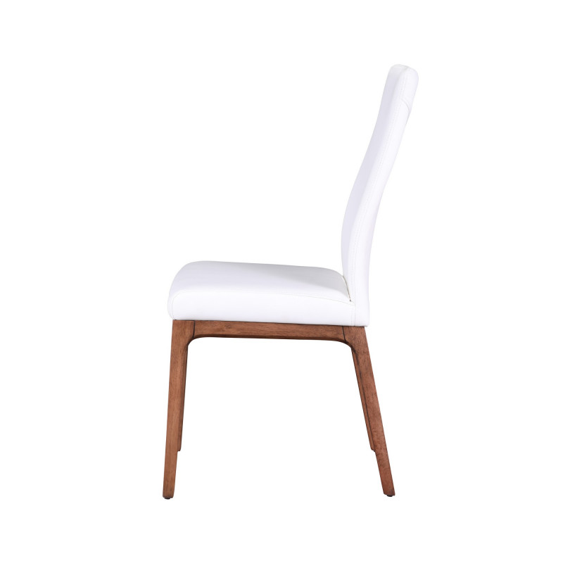 Rosario Sc Wal Wht Modern Contour Back Upholstered Side Chair Solid Wood Base 4