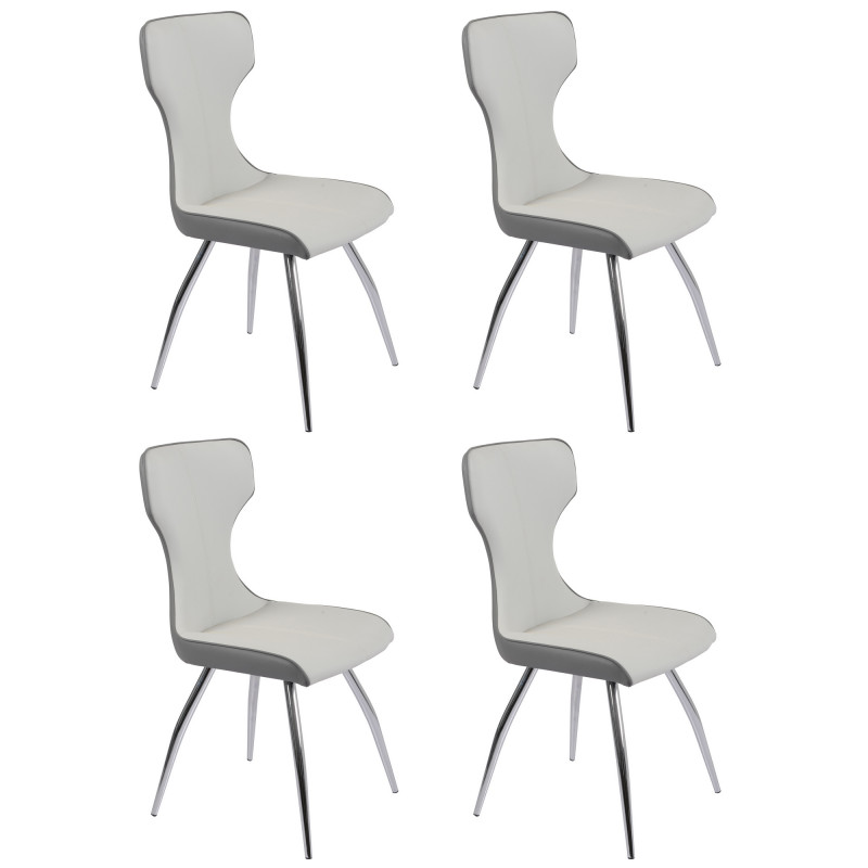 SANDRA-SC-GRY Contemporary Side Chair  Bucket Seat of 4