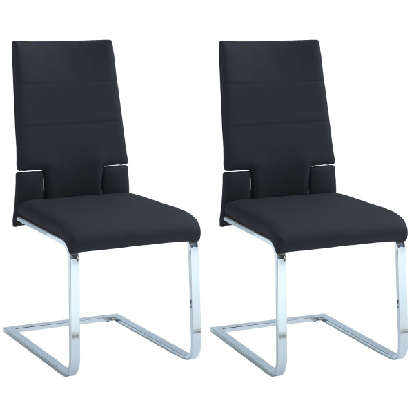 SAVANNAH-SC-BLK Motion Back Cantilever Side Chair Set of  2