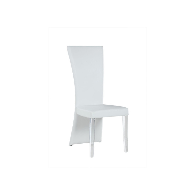 Siena Sc Wht Contemporary High Back Side Chair Acrylic Legs 2
