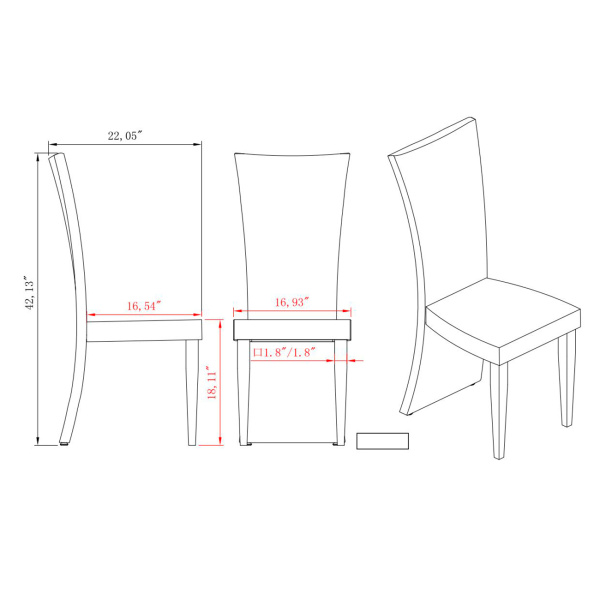 Siena Sc Wht Contemporary High Back Side Chair Acrylic Legs 9