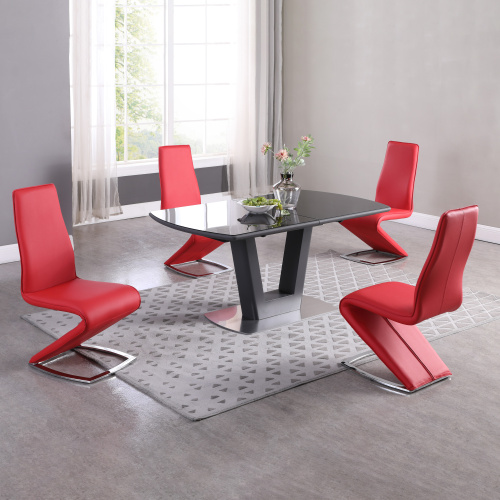 TARA-SC-RED Modern Z-Shaped Side Chair (Set of 2)