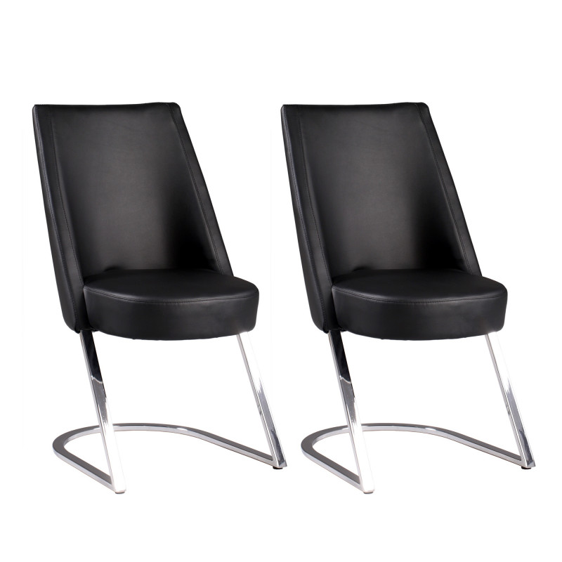TAMI-SC-BLK Slight Concave-Back Side Chair (Set of 2)