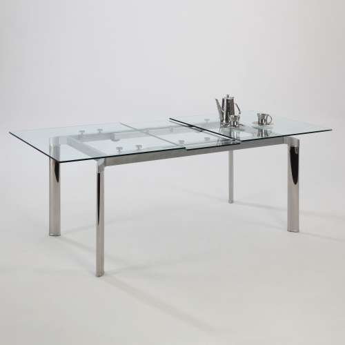 Tara Dt Clr Modern Extendable Clear Glass Dining Table 2