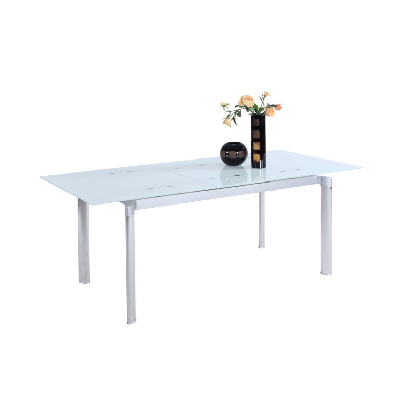 Tara Dt Wht Modern Extendable White Glass Dining Table 4
