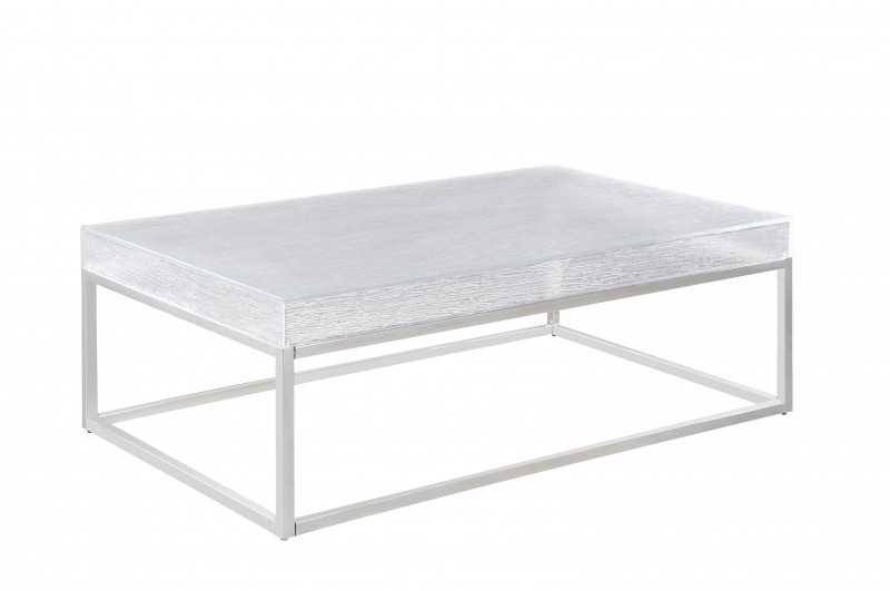 Contemporary Cocktail Table  Acrylic Top & Steel Frame