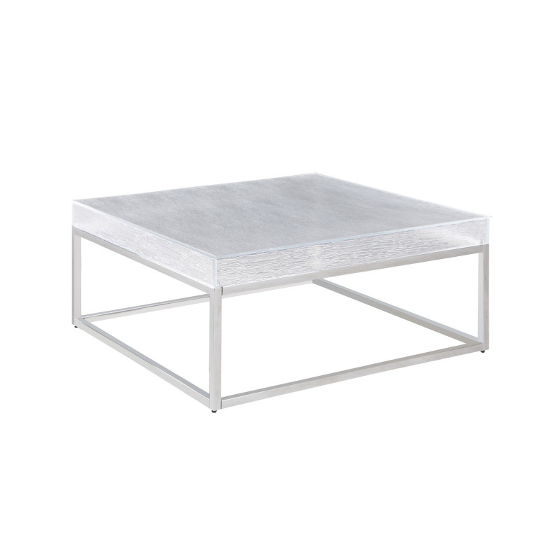 VALERIE-CT-SQ Contemporary Square Cocktail Table  Acrylic Top & Steel Frame