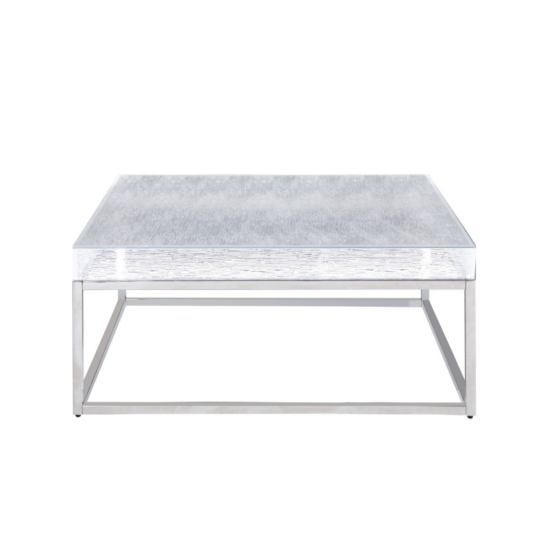 Valerie Ct Sq Contemporary Square Cocktail Table Acrylic Top Steel Frame 3