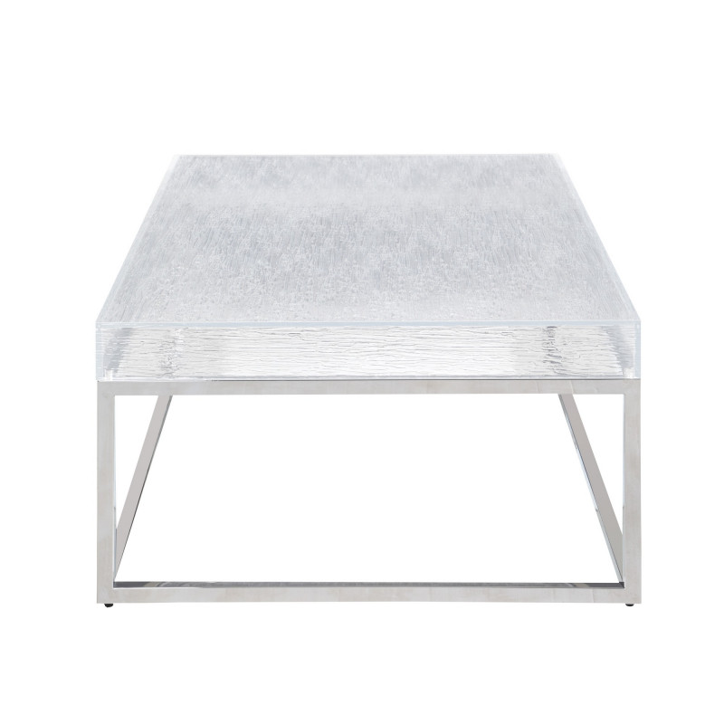 Valerie Ct Sq Contemporary Square Cocktail Table Acrylic Top Steel Frame 4