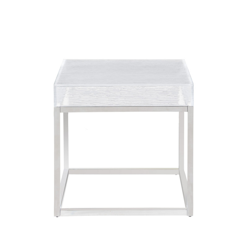 Valerie Lt Contemporary Lamp Table Acrylic Top Stainless Steel Frame 3