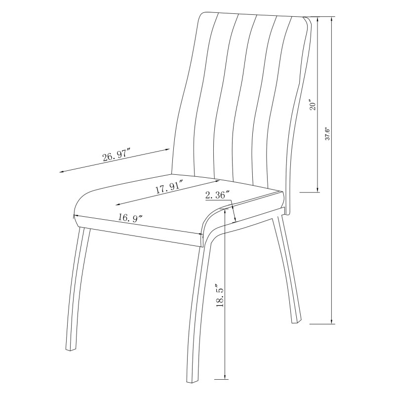 Vanessa Sc Gry Channel Back Side Chair 99