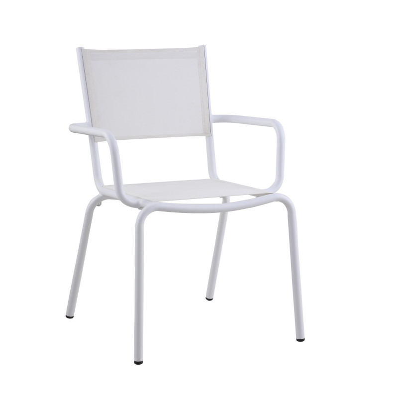 Ventura Ac Wht Outdoor Arm Chair Aluminum Frame 1