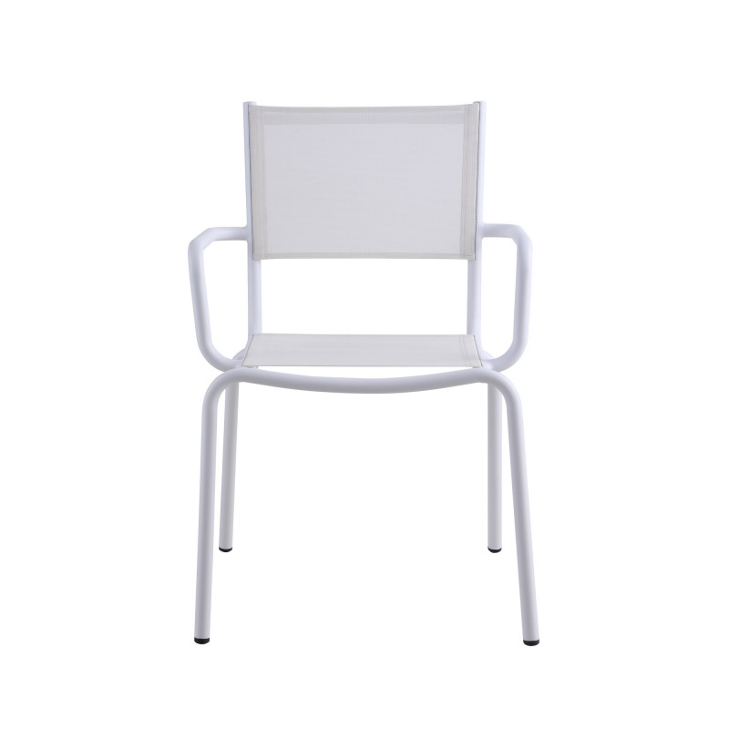 Ventura Ac Wht Outdoor Arm Chair Aluminum Frame 2