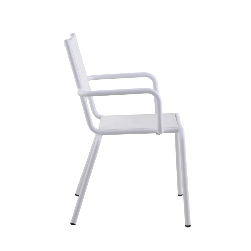 Ventura Ac Wht Outdoor Arm Chair Aluminum Frame 3